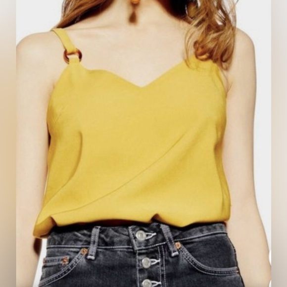 The Vintage Shop Tops - The Vintage Shop Yellow Asymmetrical Fitted top 💛